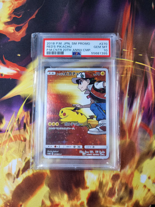 JAPANESE RED'S PIKACHU P.M.CNTR 20TH ANNV.CMP. PSA 10 GEM MT